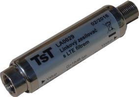 OEM linkový zesilovač UHF 18 dB/5 V s LTE filtrem na F konektory