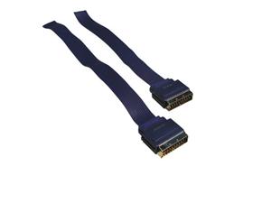 OEM SCART s plochým káblom, pozlátený, dĺžka 1,5 m