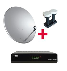 SET pro montáž- přijímač TE-3000, parabola 80, LNB monoblok SINGLE