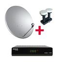 SET pro montáž- přijímač TE-3000, parabola 80, LNB monoblok SINGLE