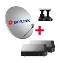 SET pro montáž SKYLINK - 2 x Kaon MZ-102, parabola 80, LNB monoblok TWIN