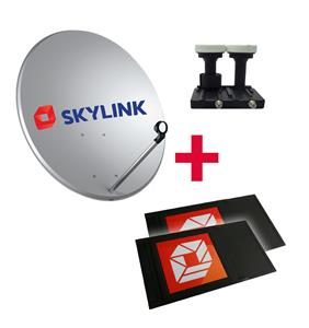 SET pro montáž SKYLINK - SK 2x modul NAGRA, parabola 80, LNB monoblok SINGLE